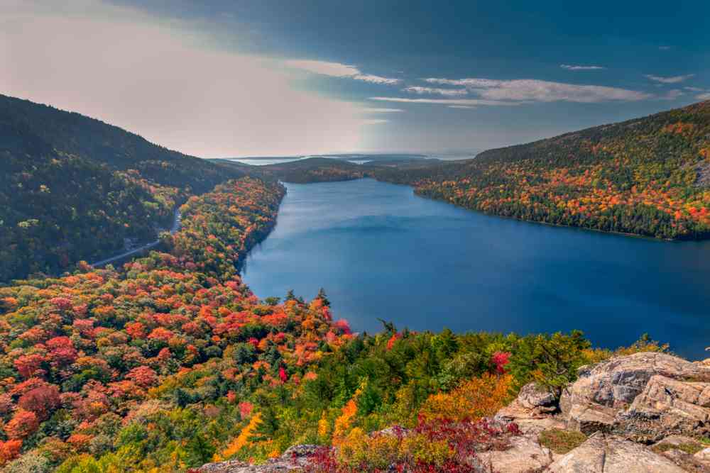 What is the best time to see fall colors in Acadia National Park?