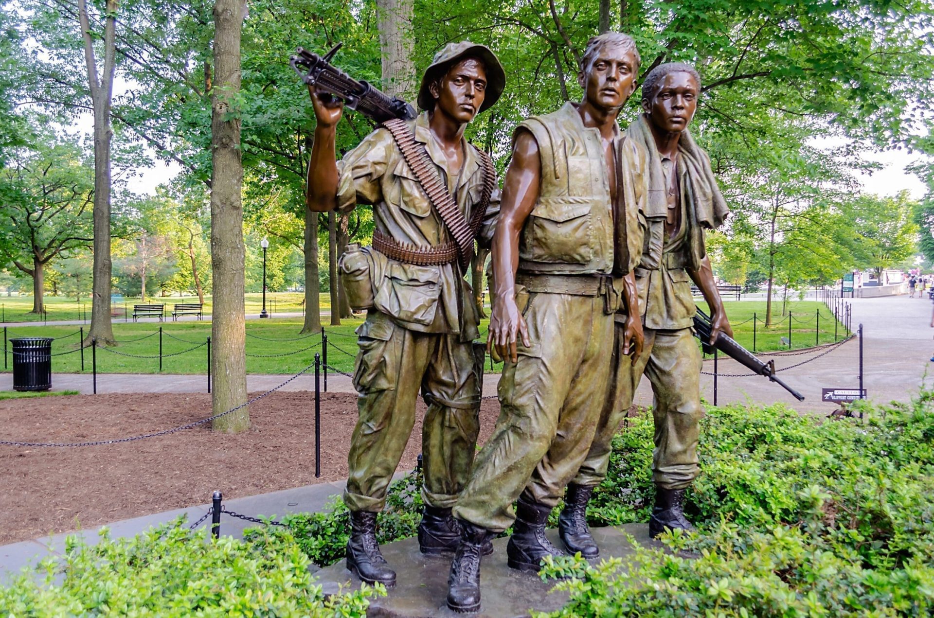 What do visitors see at the Vietnam Veterans Memorial?
