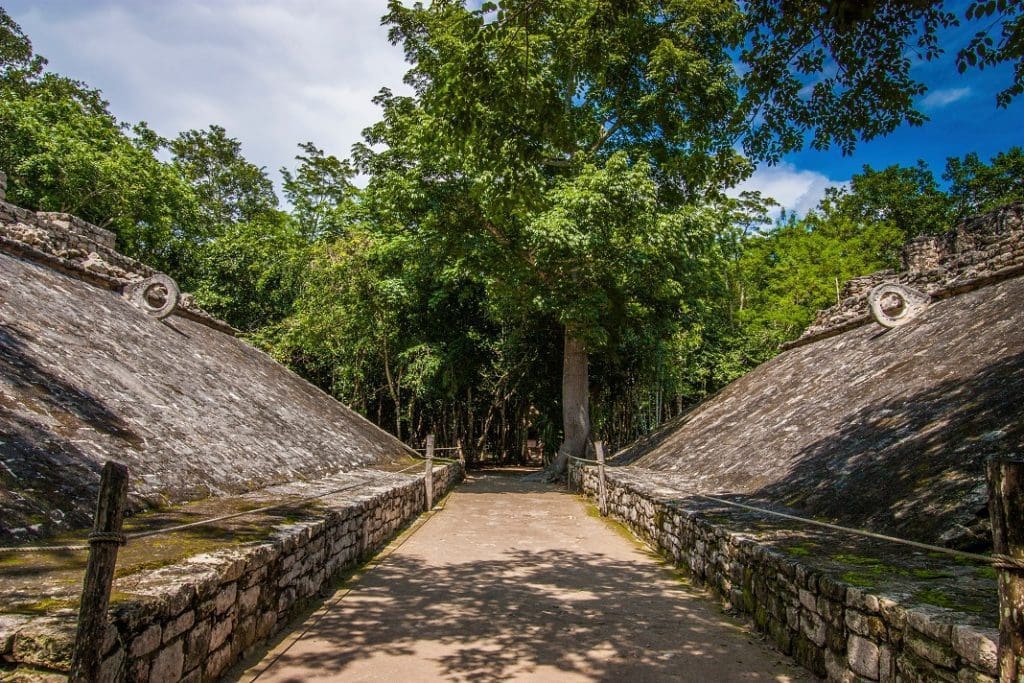 Coba - Mayan ball court in ancient ruins of Coba, southern Mexico