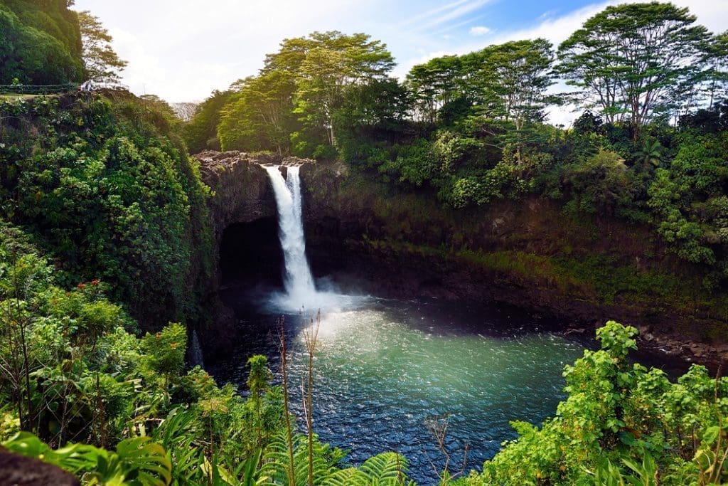 Island Of Hawaii - Majestic Rainbow Falls waterfall